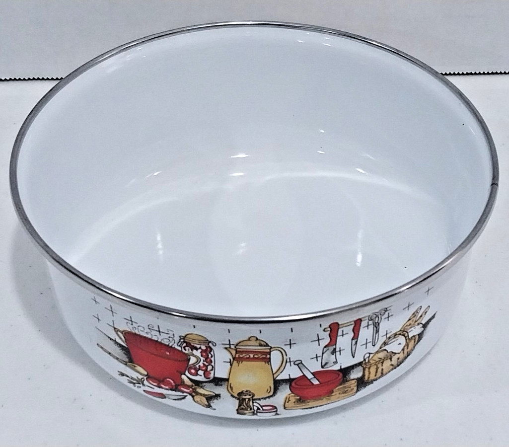 Vintage NOS Metro 6 pc Bowl Set, Enamelware Enamel on Steel ~KITCHEN PREP DESIGN