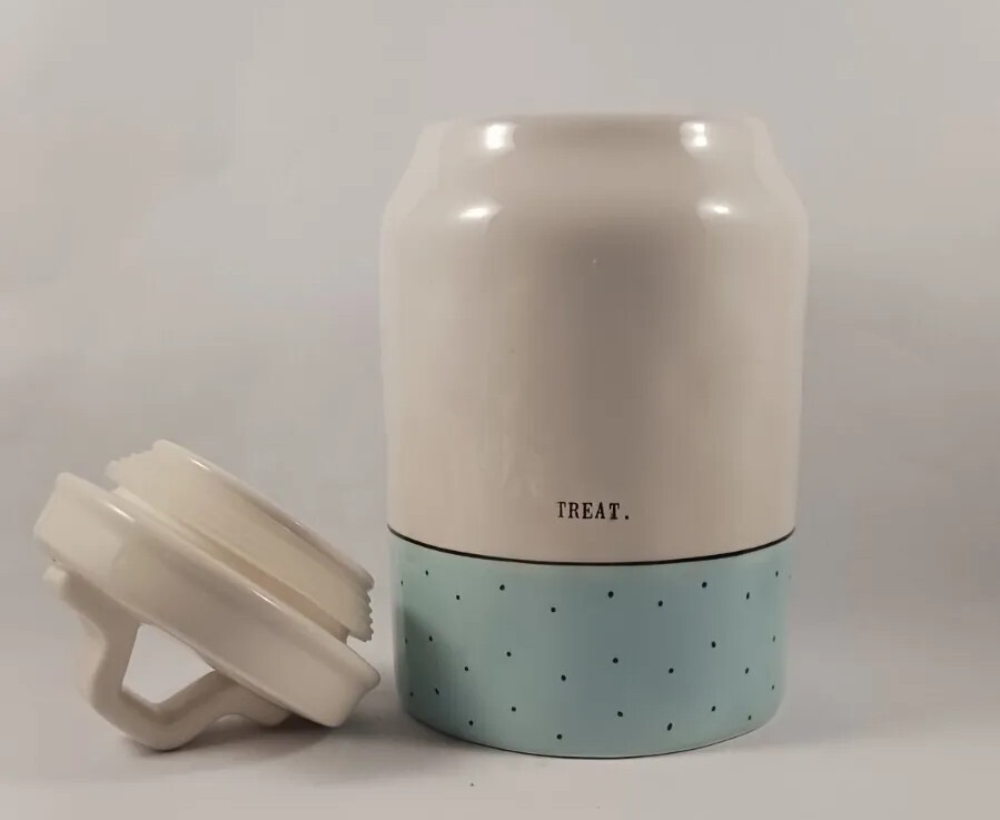 Rae Dunn, Artisan Collection by Magenta, “treats” storage container.