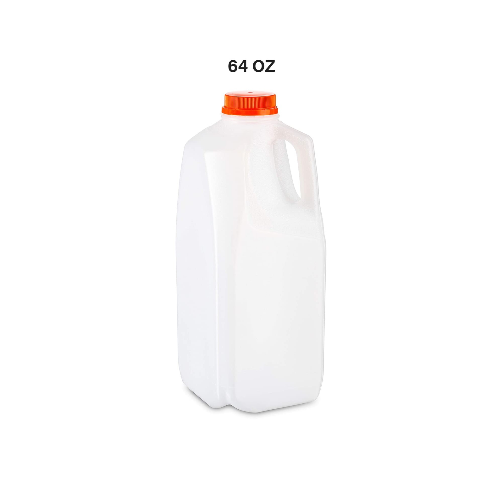 Set of 6 64 Oz HDPE Plastic Juice Bottles Tamper Evident Caps Included