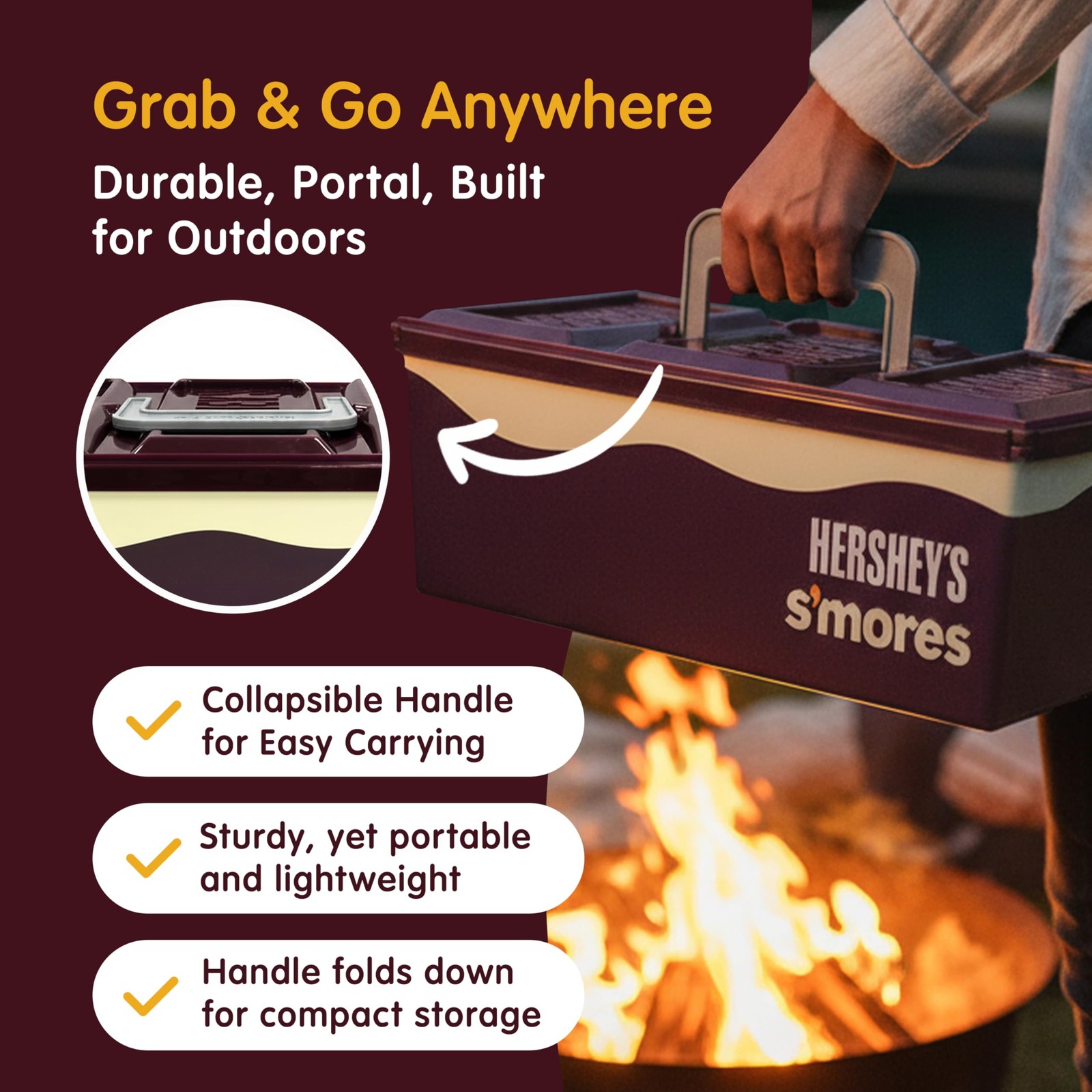 Mr. Bar-B-Q Hershey’s Smores Caddy Tray Organizer – 1 Pack, Brown