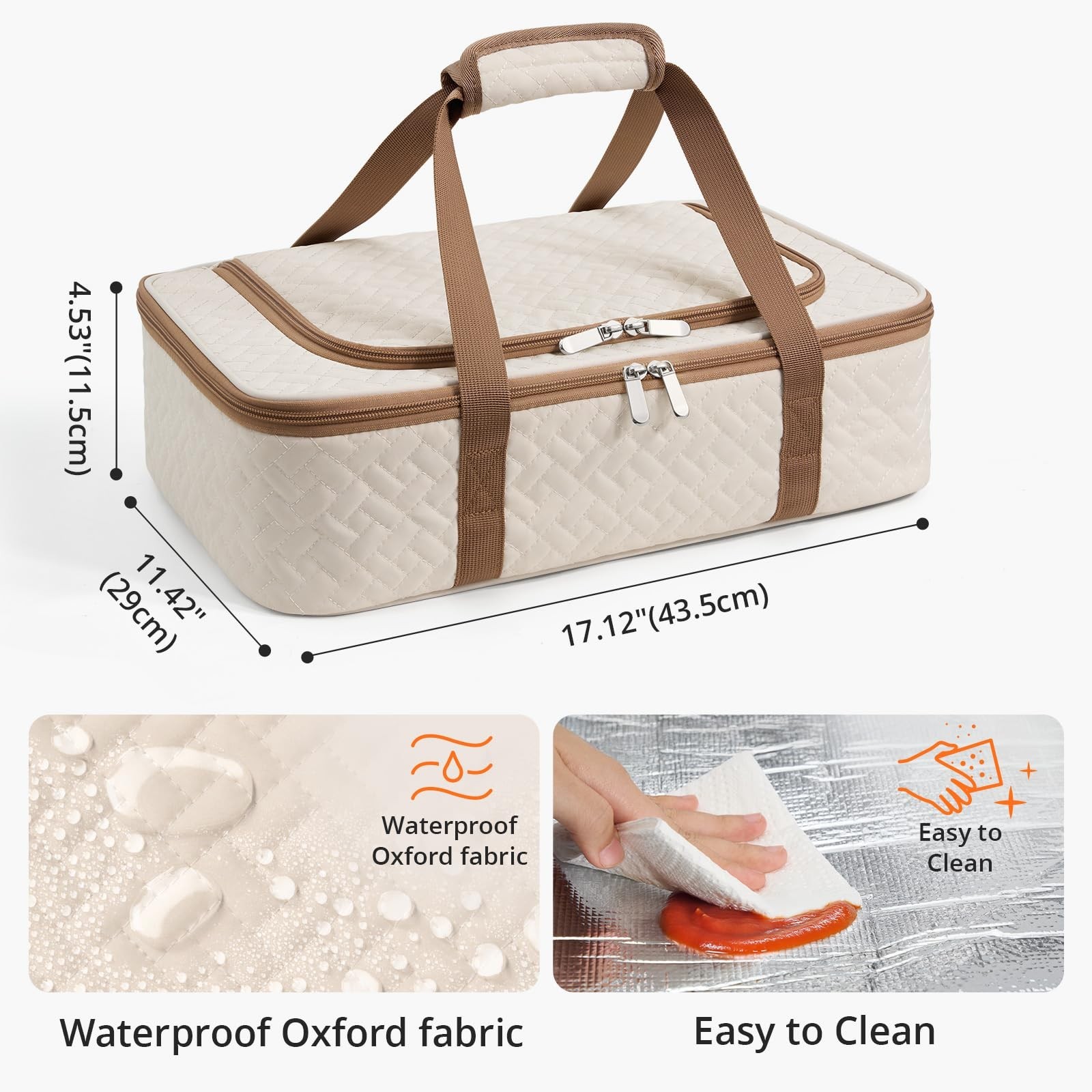 Portable Insulated Casserole Carrier for Hot/Cold Food – 9″x13″ Lasagna Holder,