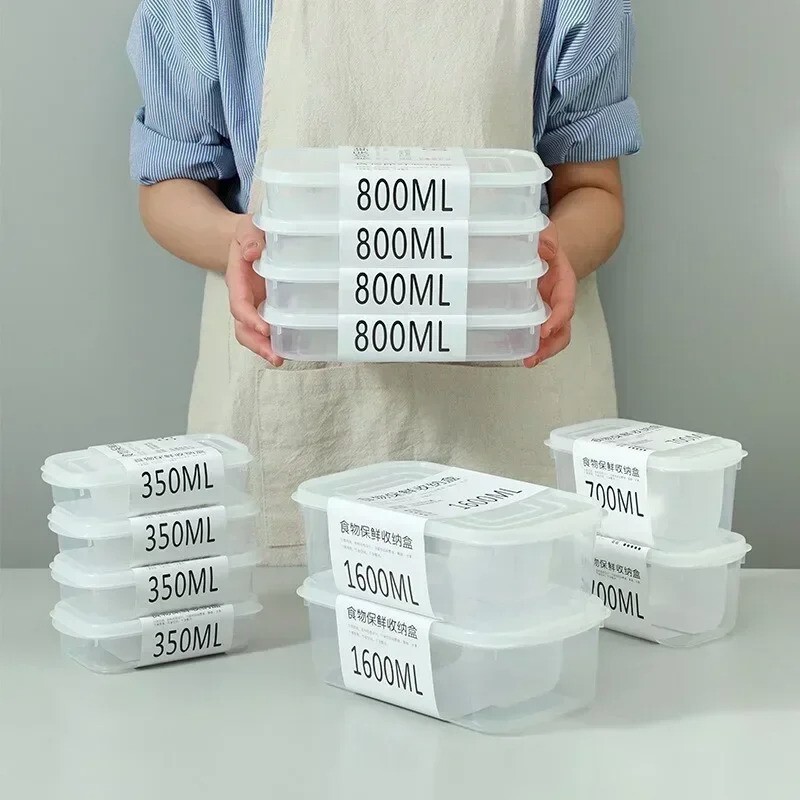 Plastic Covered Fresh keeping Box Food and Fruit Storage Freezer Organizer