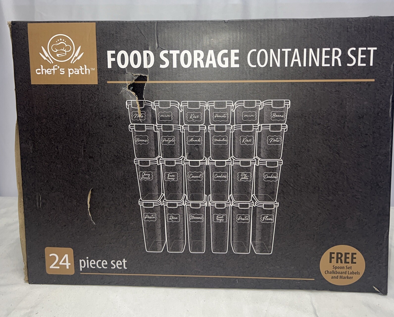 food storage containers set 24 piece + chalkboard labels