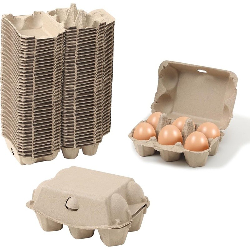 Bulk Egg Cartons 20 Pack Paper Pulp 6 Egg Holders Sturdy Design Reusable Storage