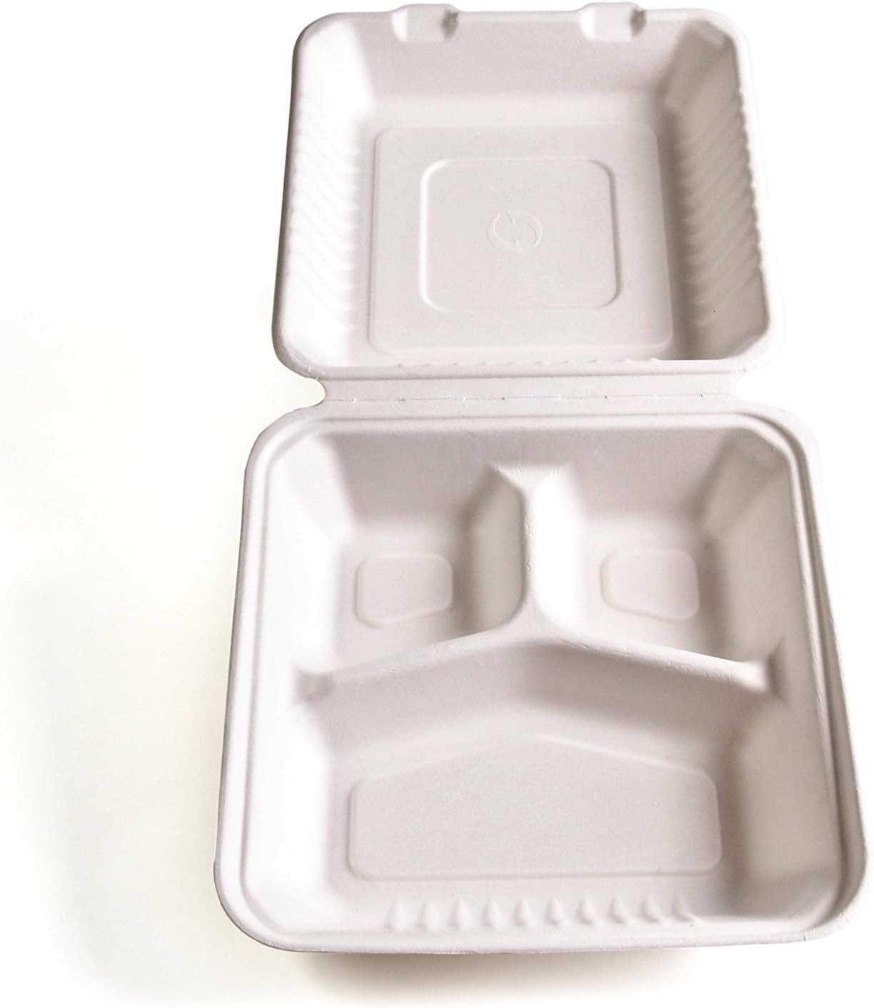 75 Count Green Wave 9″x9″x3″ Clamshell Take Out Food Containers,3 compartments f