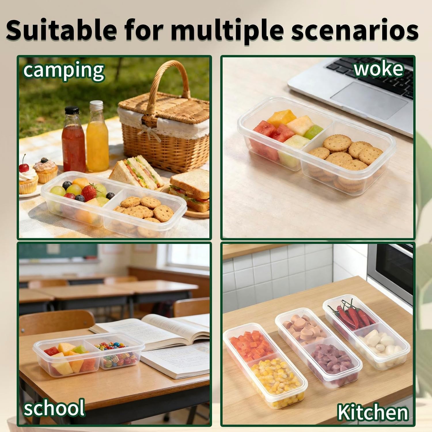 ,Reusable Snack Containers with Lids,Snack Pack Container