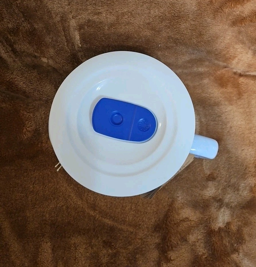 Corningware 20oz Blue Marble Meal Mug with Plastic Vented Lid NEW W/TAGS