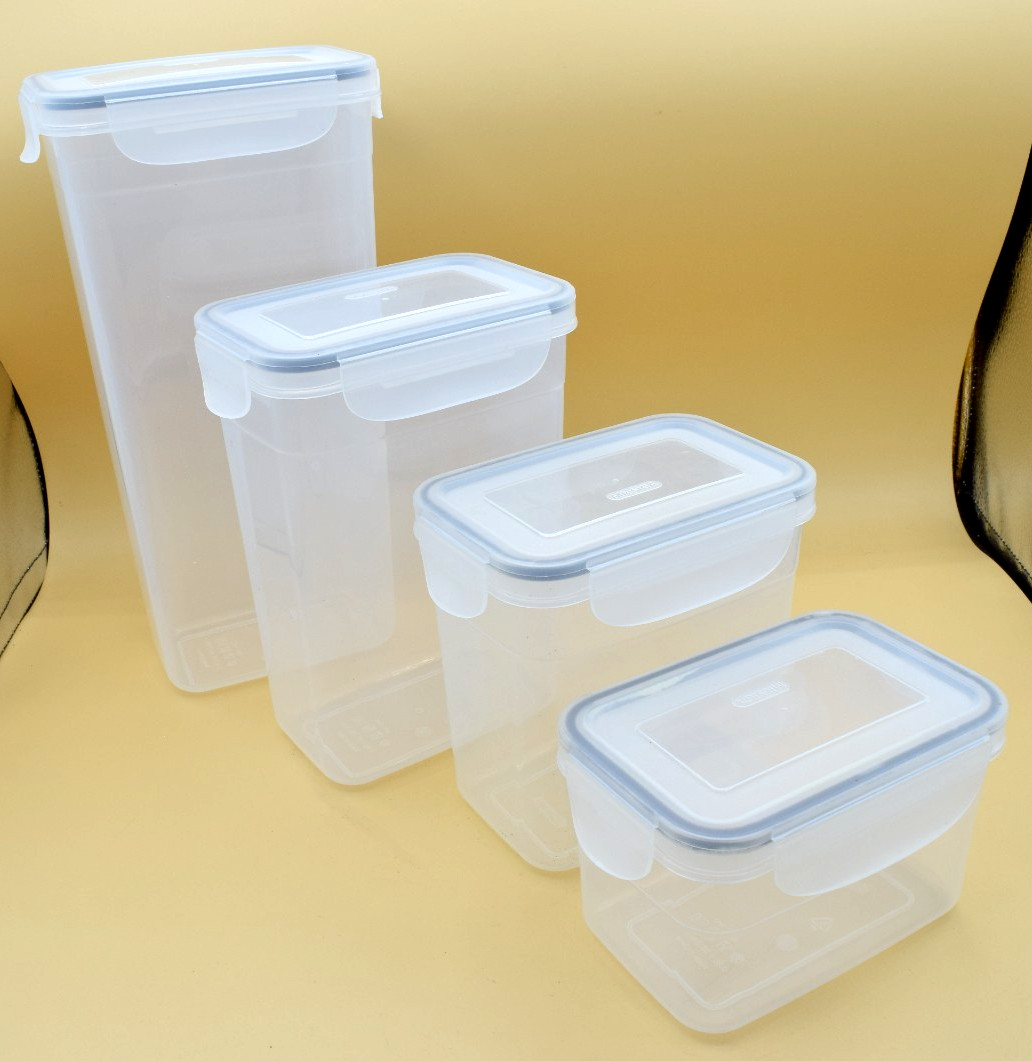 MR.SIGA 4 Pack Plastic Cereal Containers Storage Dispensers Bpa Free