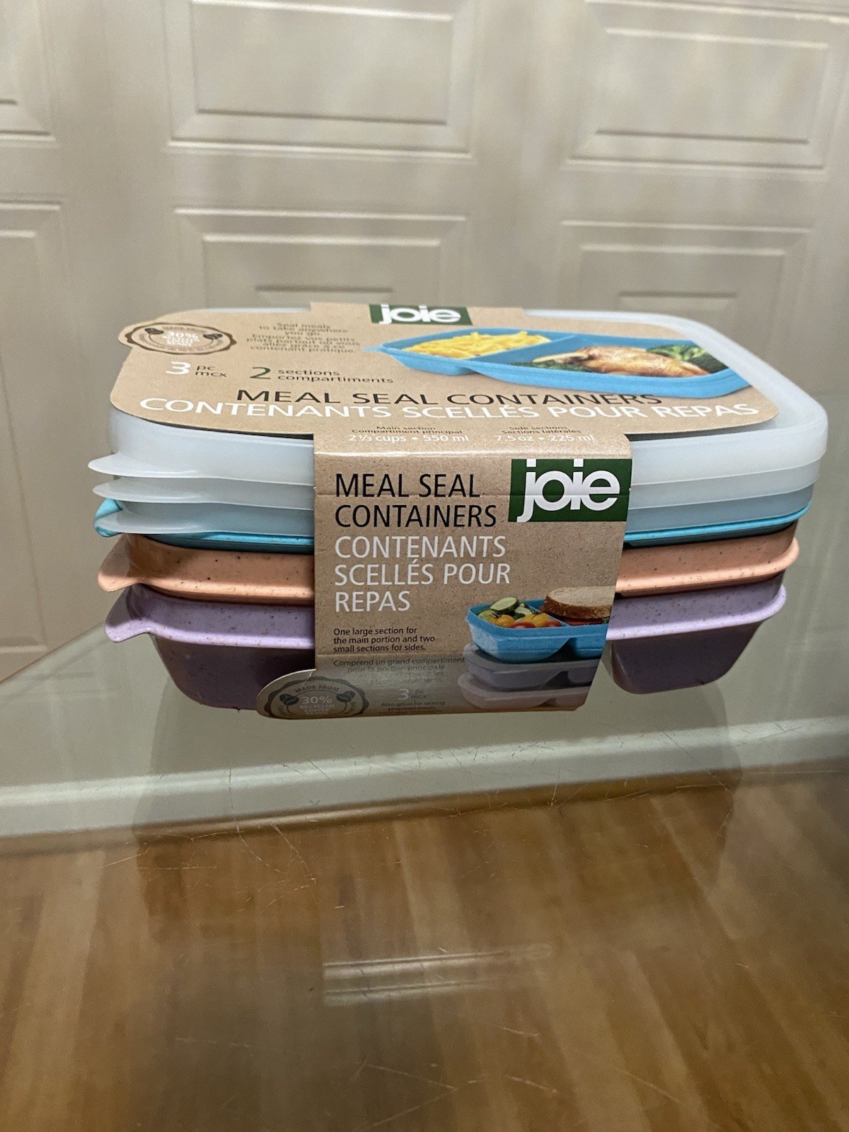 Joie Meal Prep Container, Set of 3 ( Purple/ Blur / Orange)