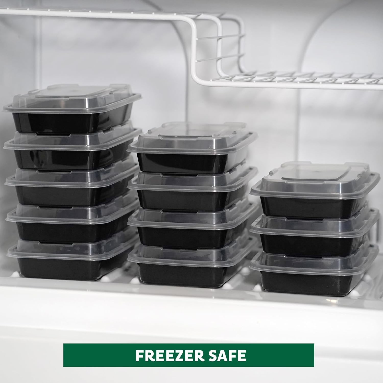 Meal Prep Containers 15 Count Pack of 1 Compartment Food Storage Containers w…