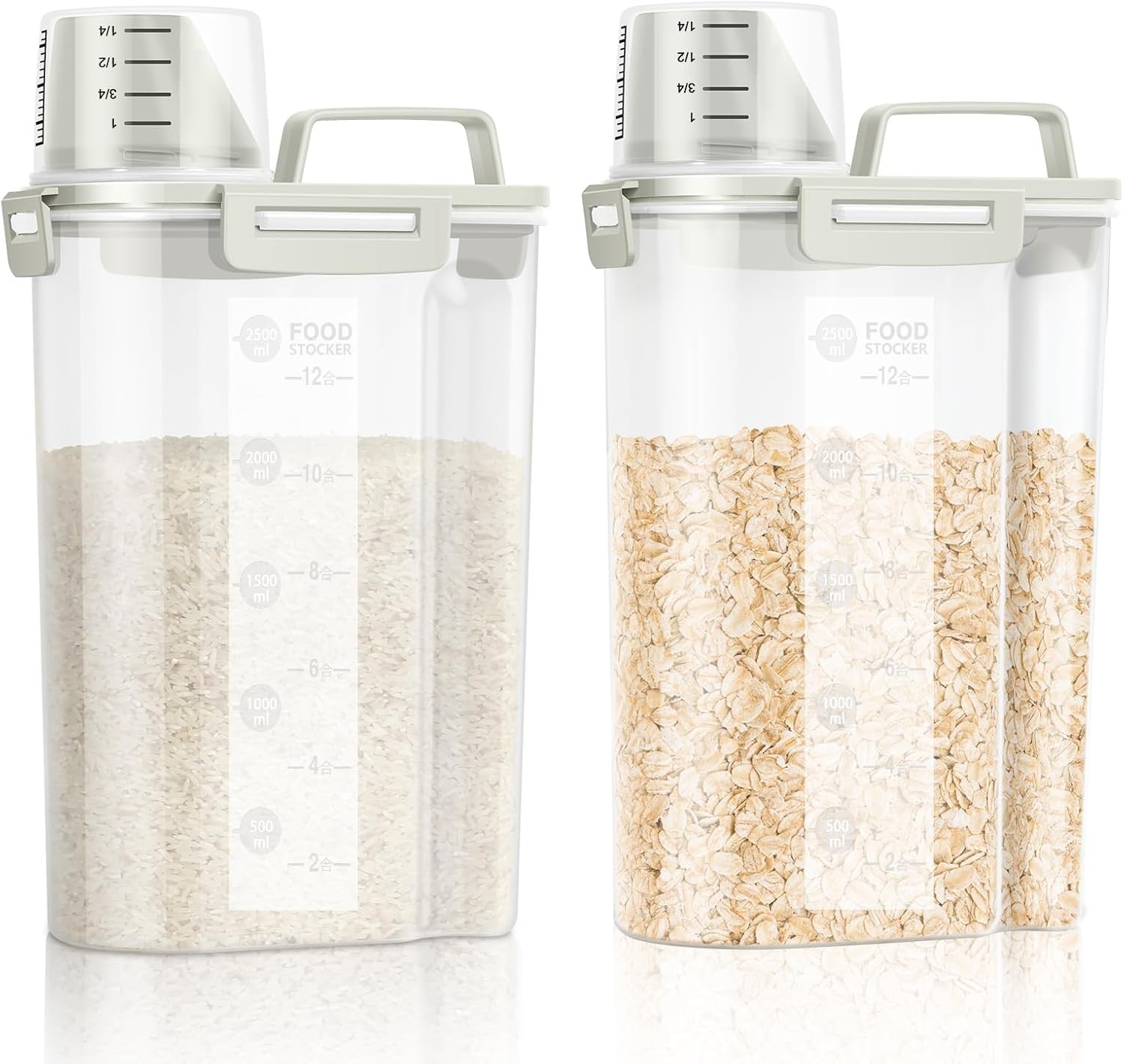 Airtight Rice Storage Container, 3.28Qt Cereal Dry Food Flour and Sugar Bin, …