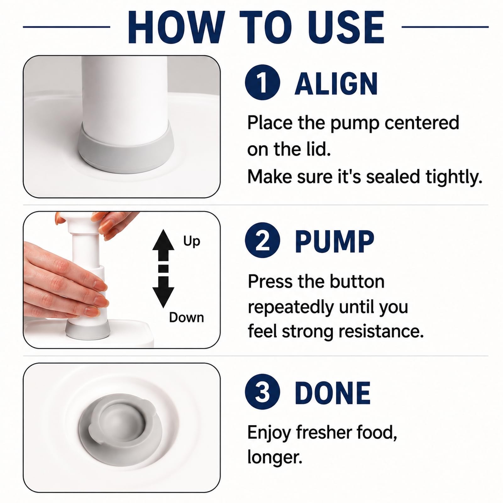 BARRYSAIL Vacuum Sealed Food Storage Containers with Pump – Airtight, whit