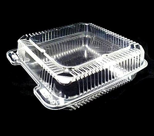 Clear Hinged Food Storage Containers 8x8x3 Pack of 25 Durable USA Made