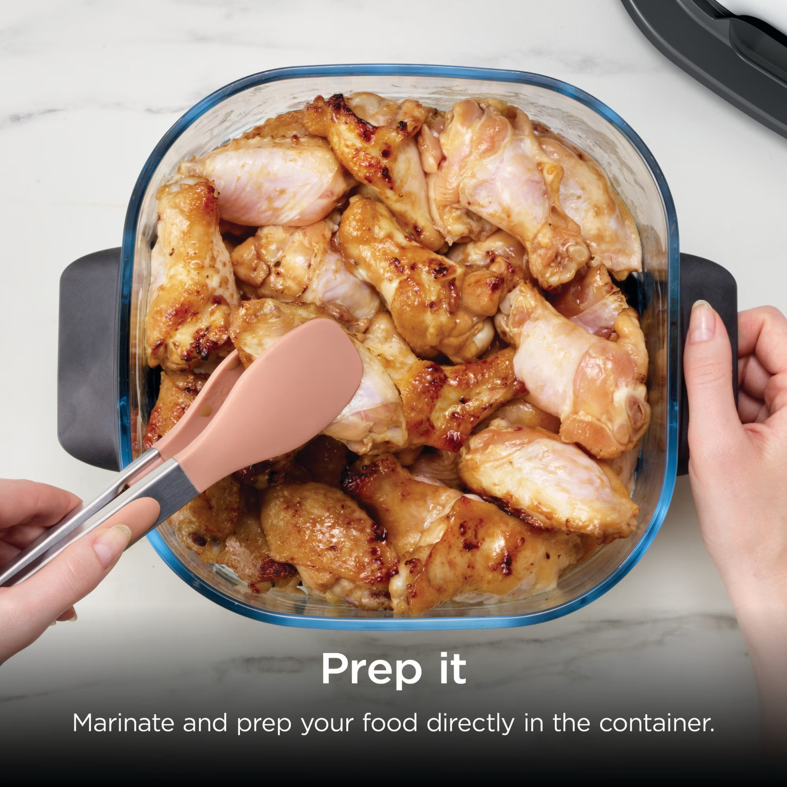 4-Qt CleanCrisp Glassware Container, Compatible with Ninja Crispi Portable Cooki