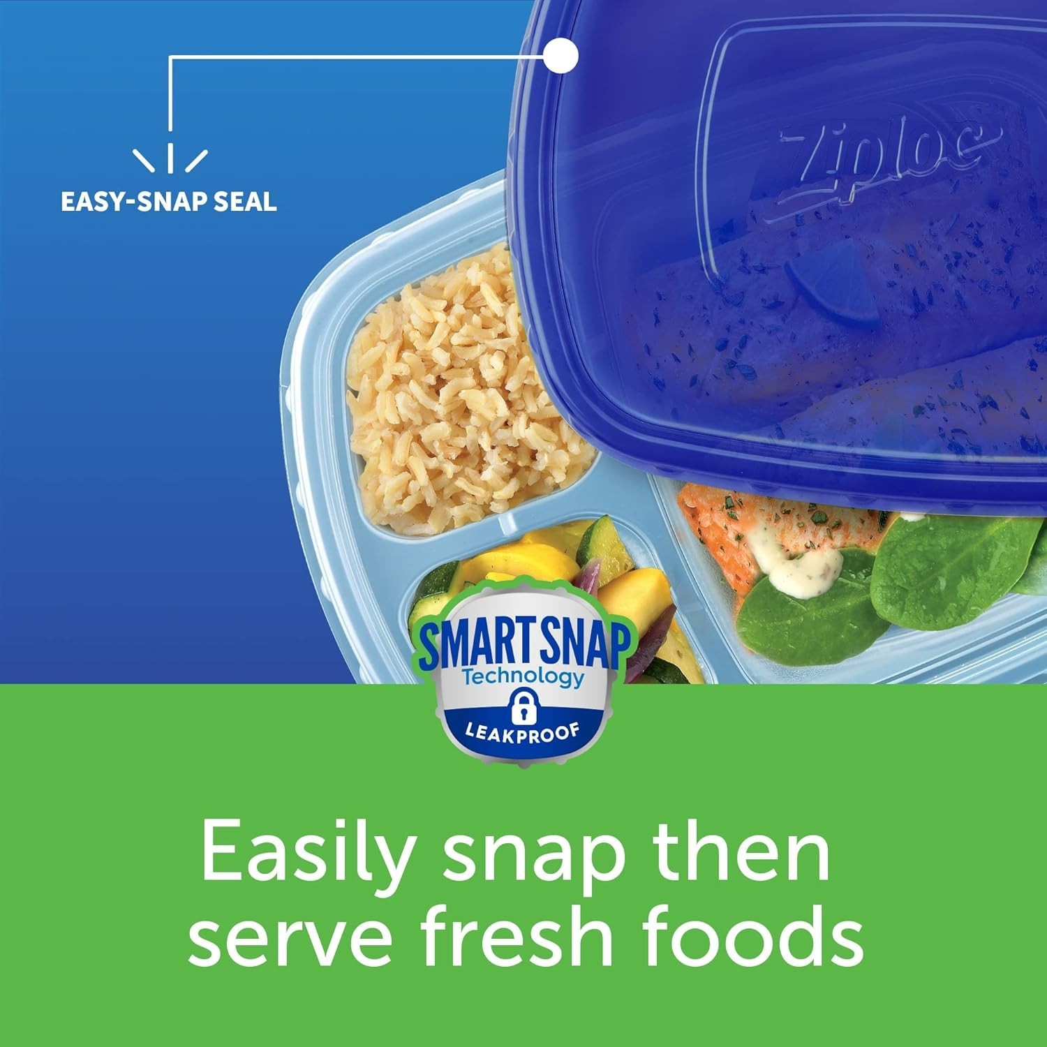 Food Storage Meal Prep Containers Reusable for Kitchen Organization, Smart Sn…