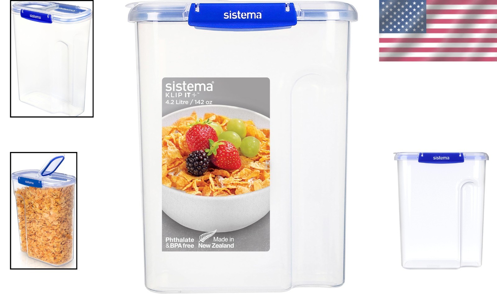 KLIP IT PLUS Airtight Cereal Storage Container – BPA-Free 4.2L Kitchen Essential