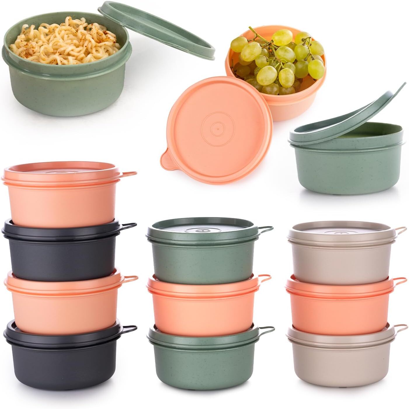 9 Oz Small round Food Storage Containers with Lids Set of 10 Airtight Leakproof