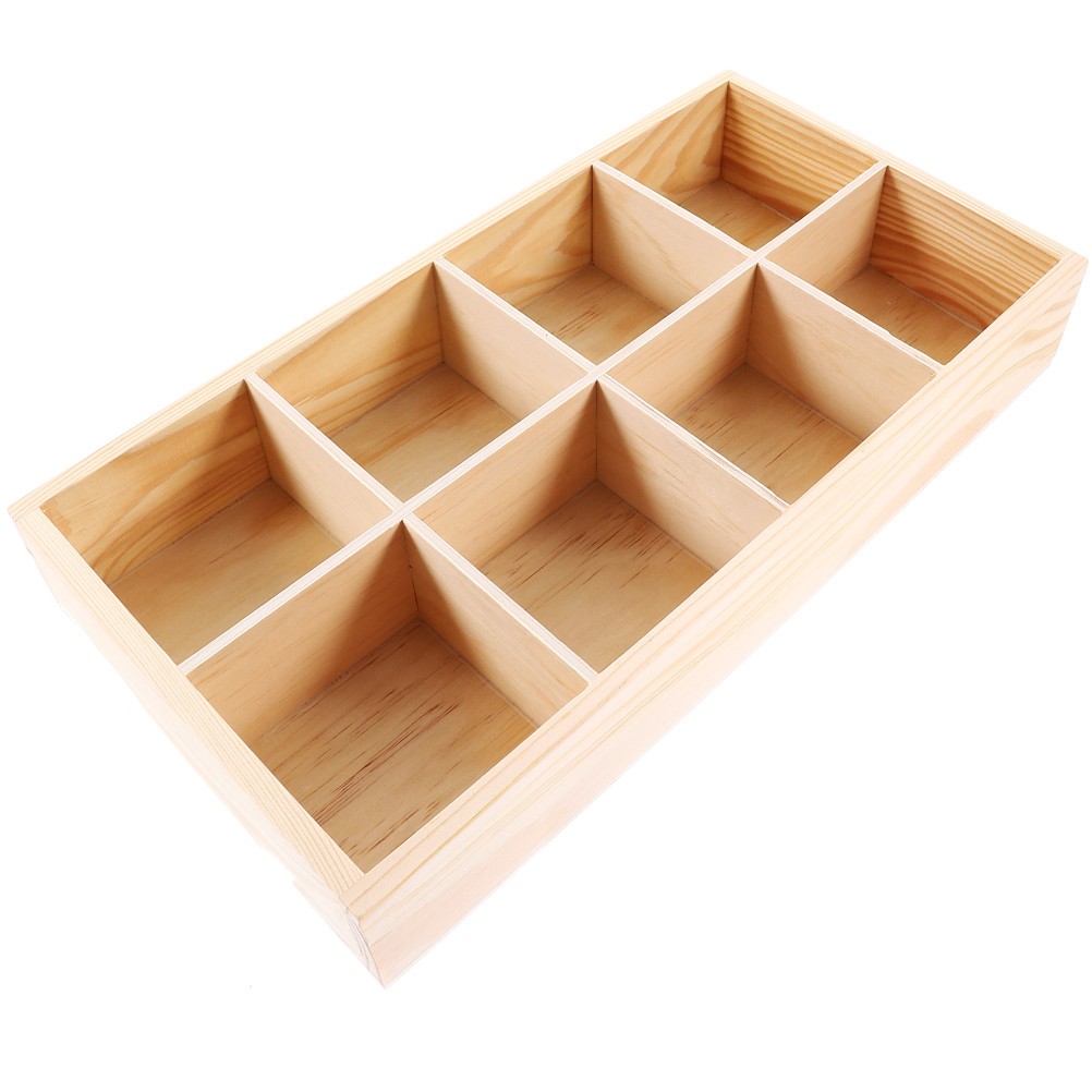 Wooden Planter Tray with Compartments 1 Piece Durable Storage and Organizer