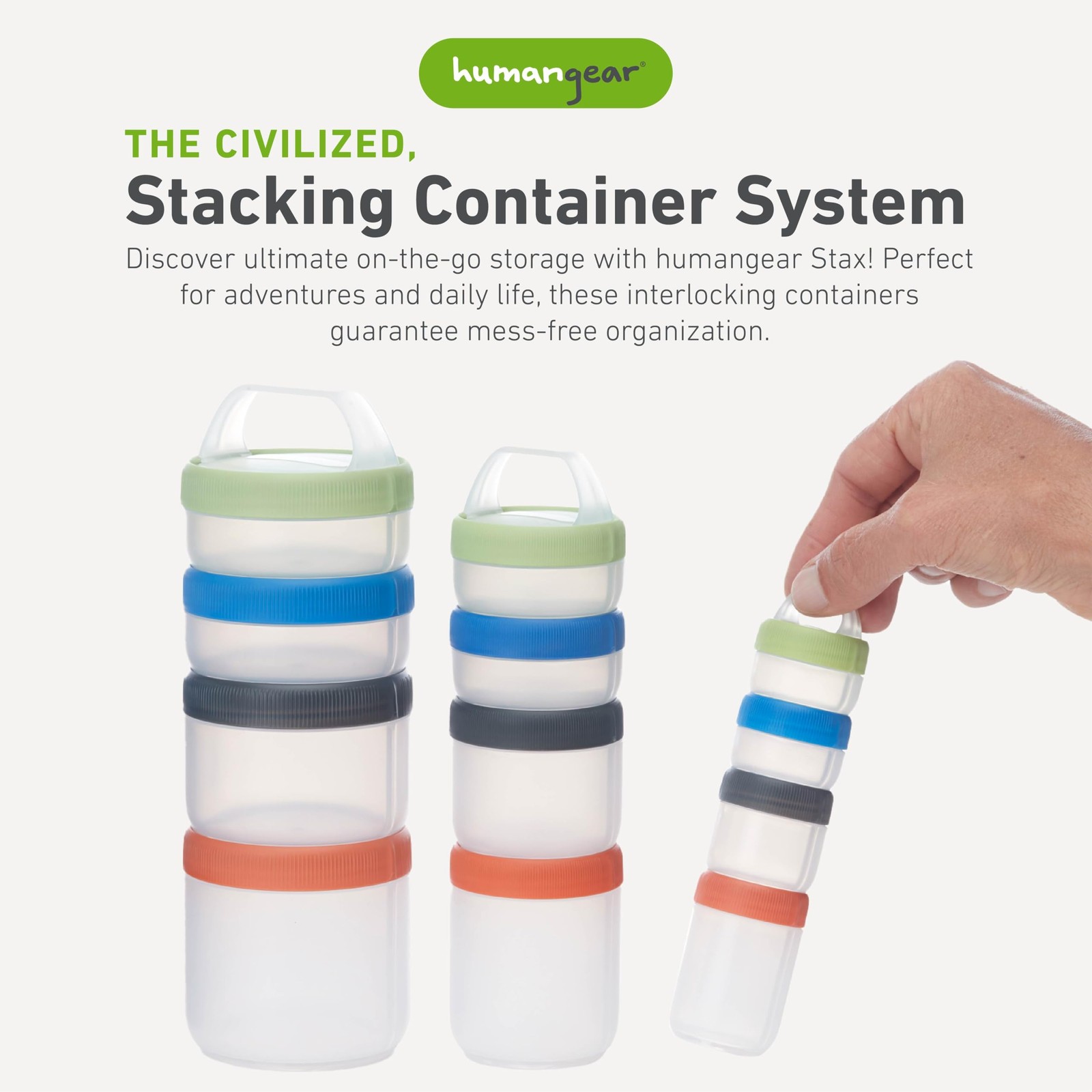 Stax Modular Storage System – Food-Safe 4-Piece Stacking Container with Click…