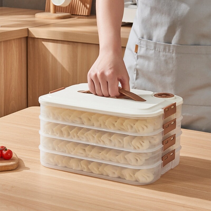 Multi-layer Dumpling Storage Box with Lid Kitchen Refrigerator Food Keeping