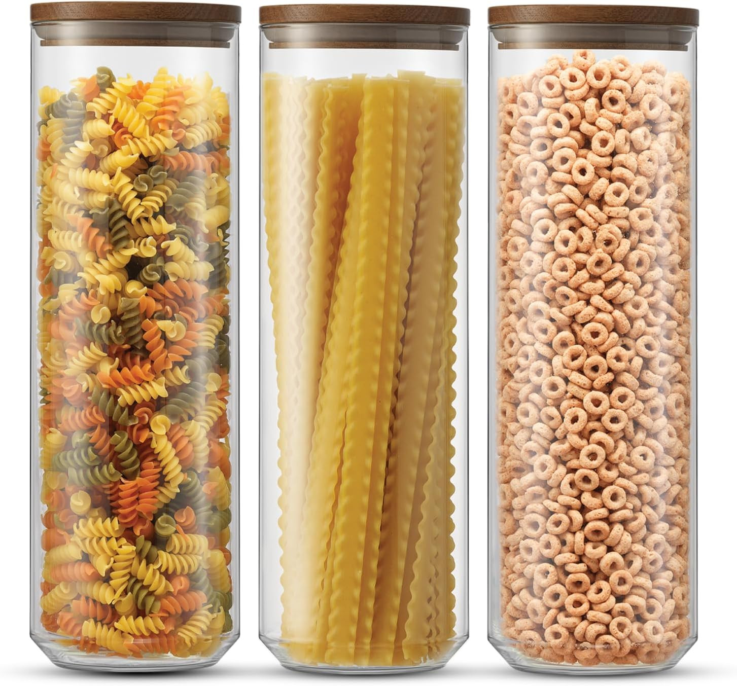 Holden 72Oz Stackable Glass Storage Containers with Lids, Large Kitchen Food Sto