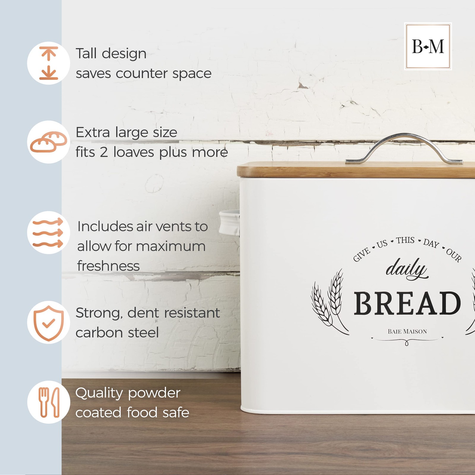 Extra Large White Farmhouse Bread Box for Kitchen Countertop – Bread Storage …