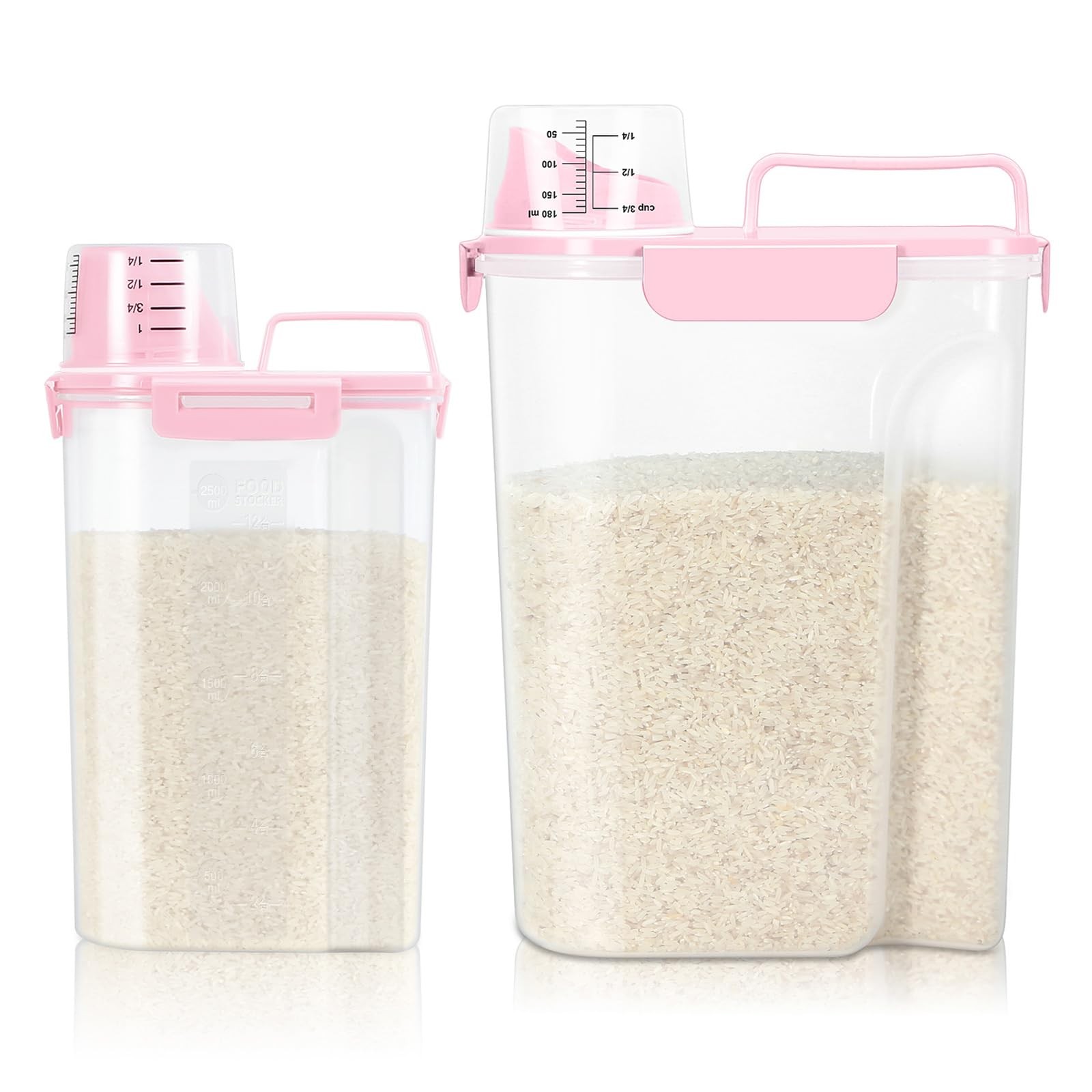 TBMax 2 Pack Airtight Rice Container 5 Lbs +10 Lbs, Cereal Container Oatmeal …