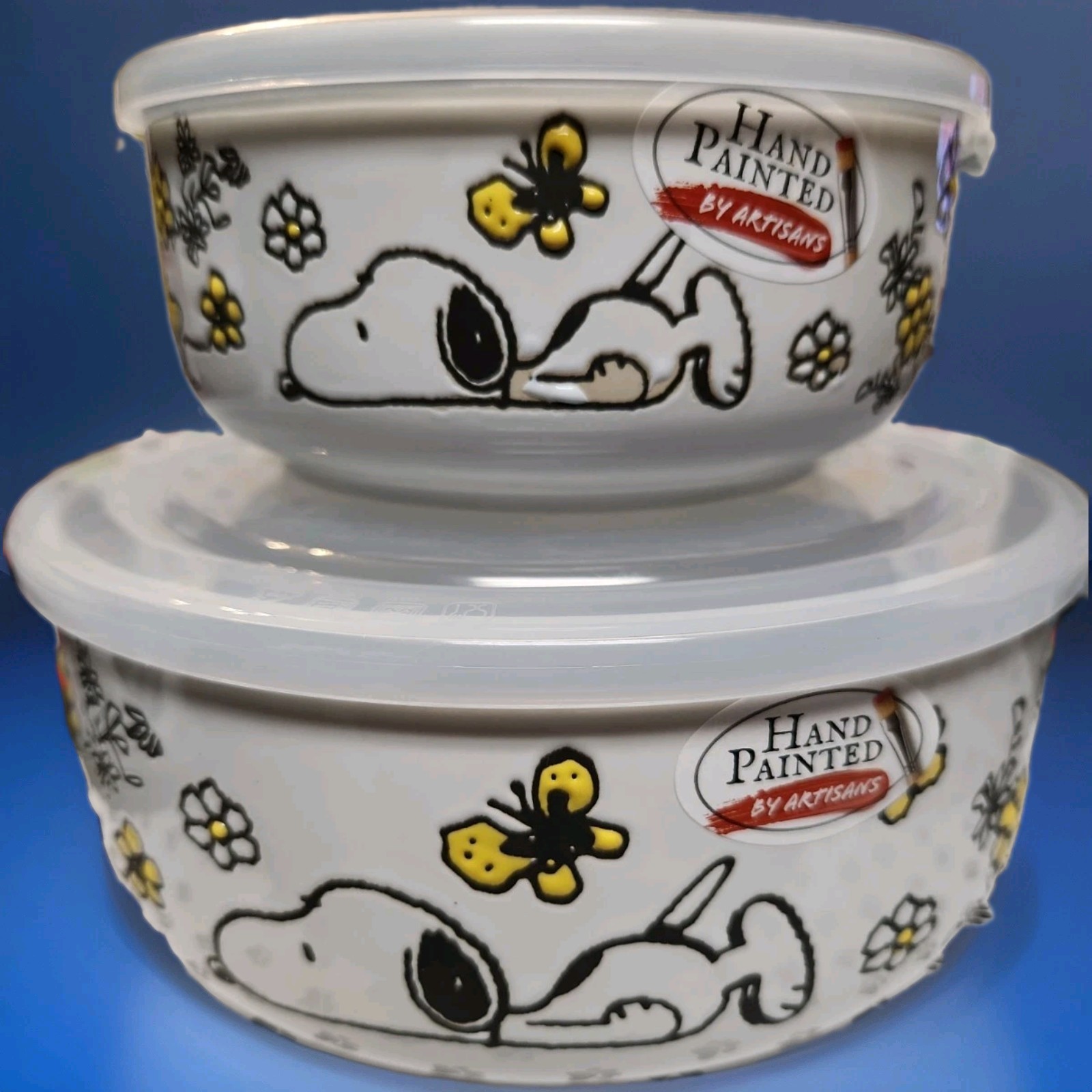 Peanuts Snoopy Woodstock 2 Piece Food Bowl Set W 2 Vented Lids Read Description