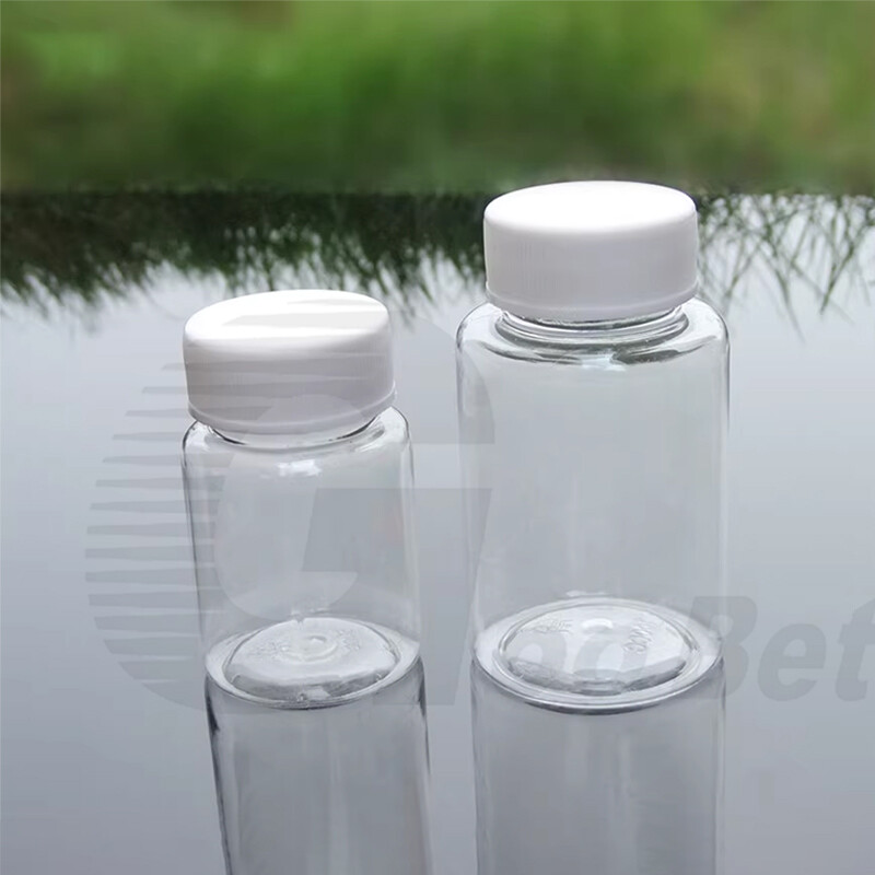 60ml 100ml Round PET Plastic Fruit Juice Smoothie Bottle Jar with Lid Cap Clear