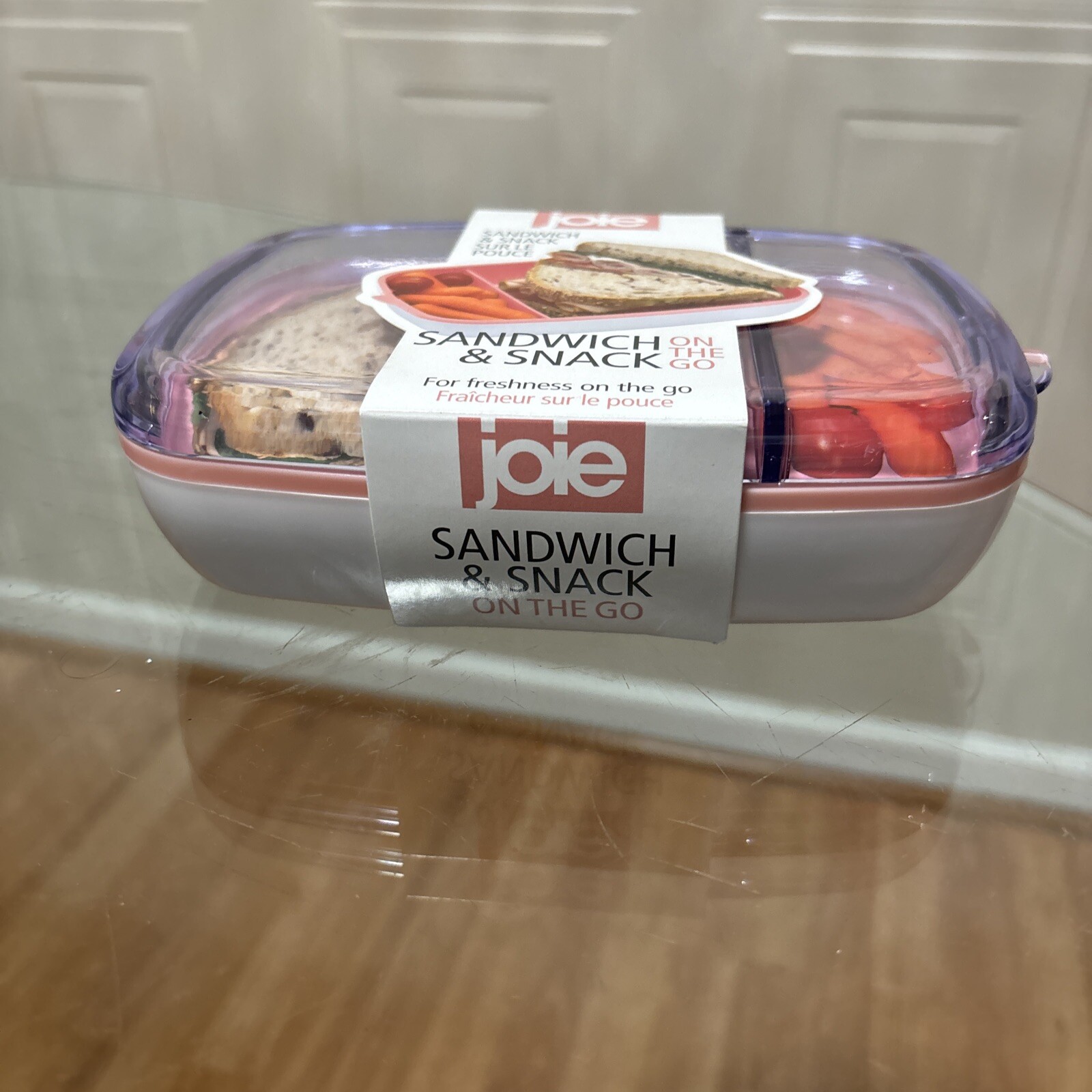 Joie MSC Sandwich And Snack On The Go Container Clear White Orange