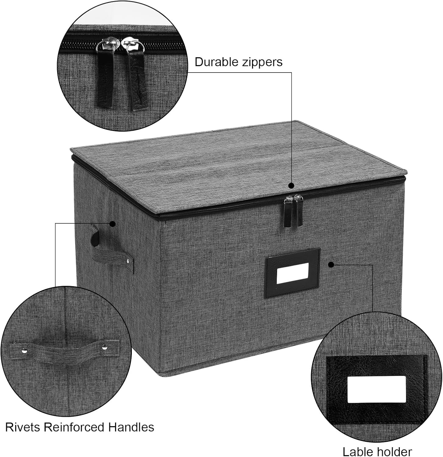 Stemware Storage Containers, Wine Glass Storage Box with Adjustable Dividers