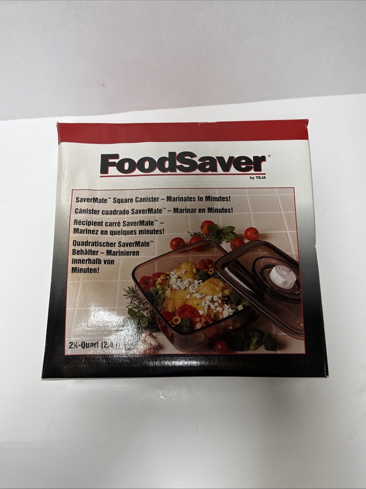 FoodSaver SaverMate 2 1/4 qt Square Marinating Canister 02-0019 NEW OPEN BOX VTG