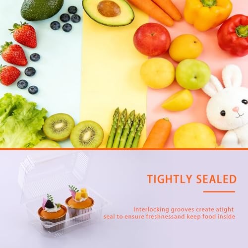 100 Pcs Clear Plastic Take Out Containers Bulk, 7.2″ x 5″ x 3.5″ – 100pcs