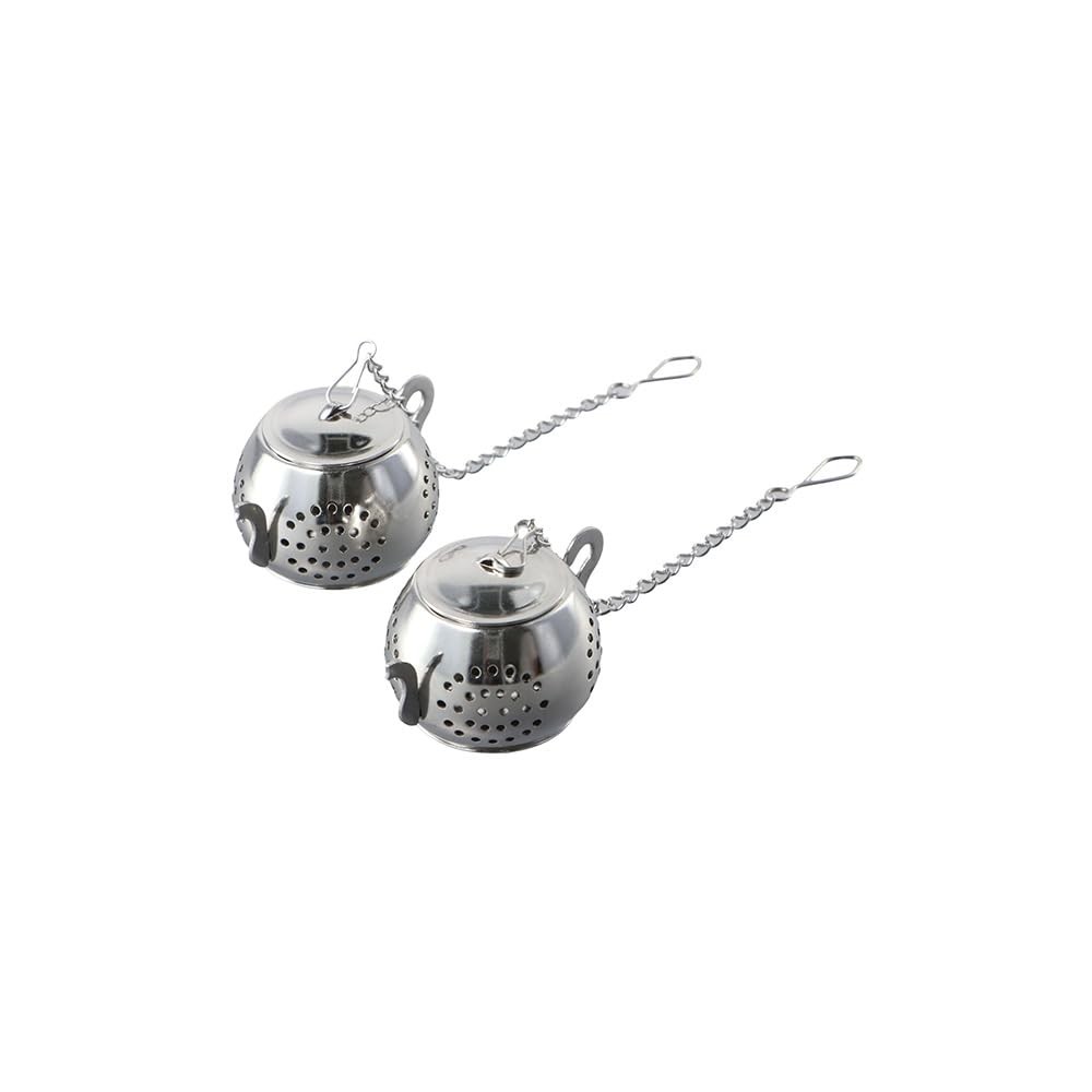 Tea Infusers for Loose Tea, 2 pack Cute Stainless Steel Teapot Shaped Silver
