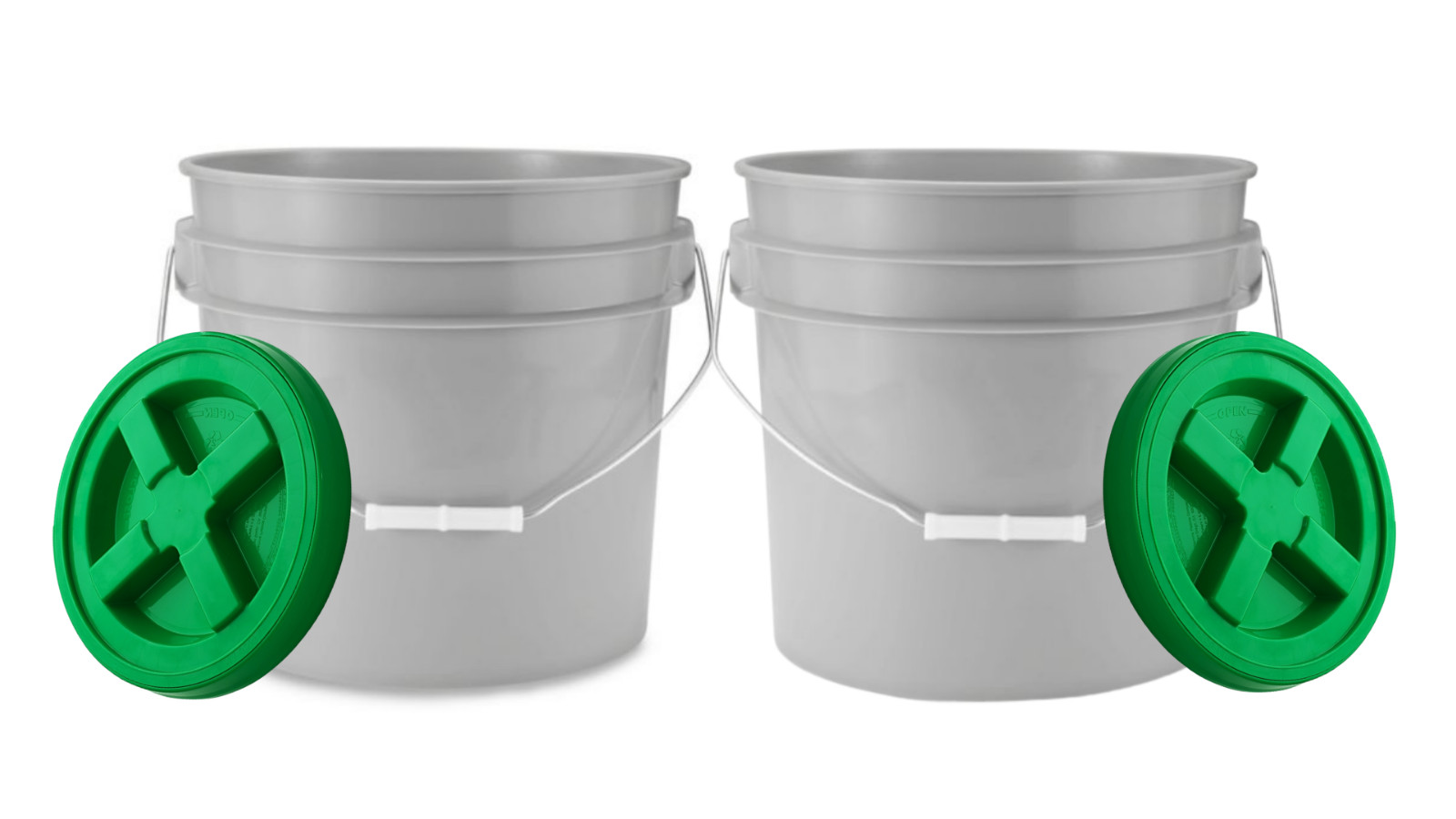 3.5 Gallon Food Grade BPA Free Buckets with Screw On Air Tight Lids (Pack of 5)