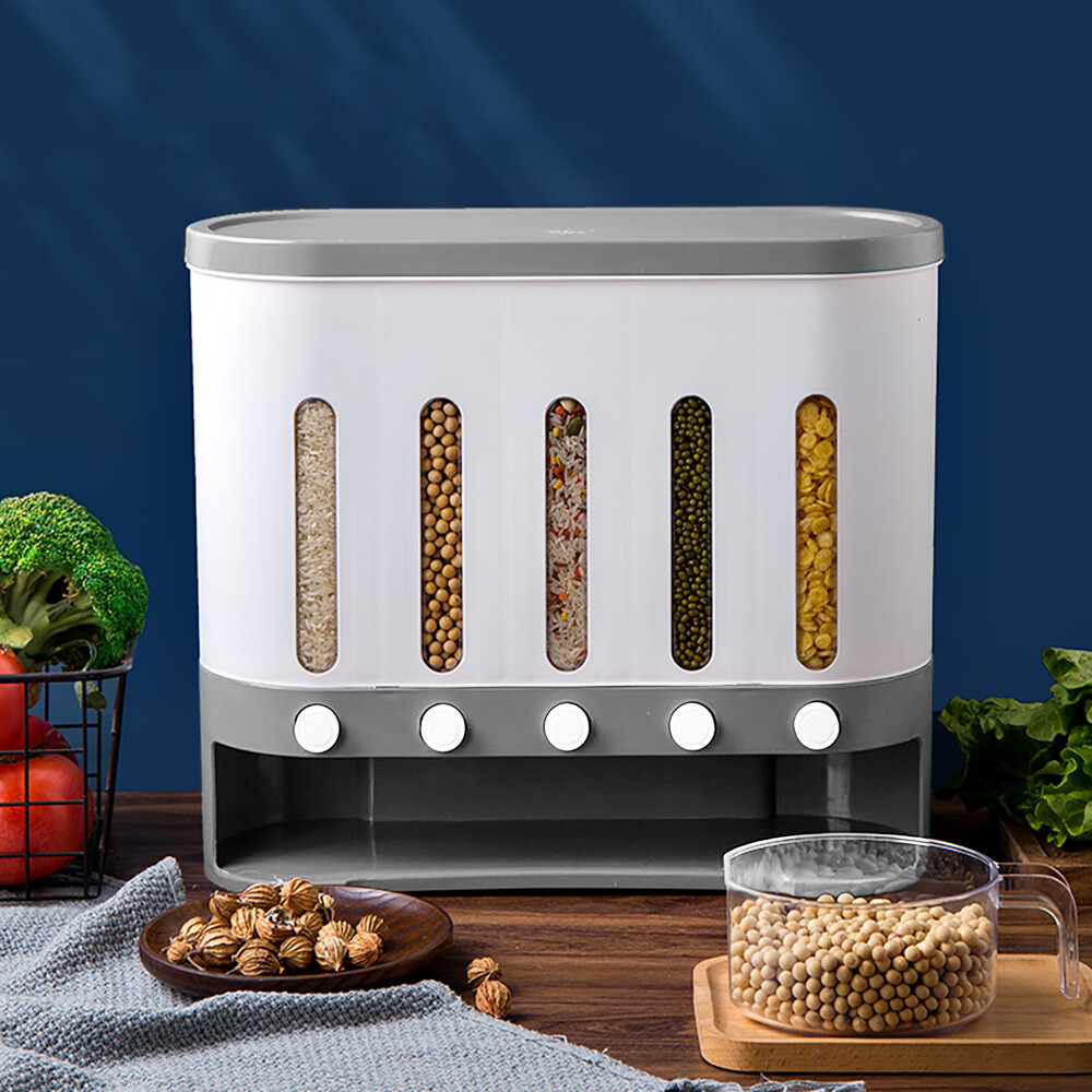 Storage Dispenser Wall-mounted and Tabletop Containers Set with 5 Compartments