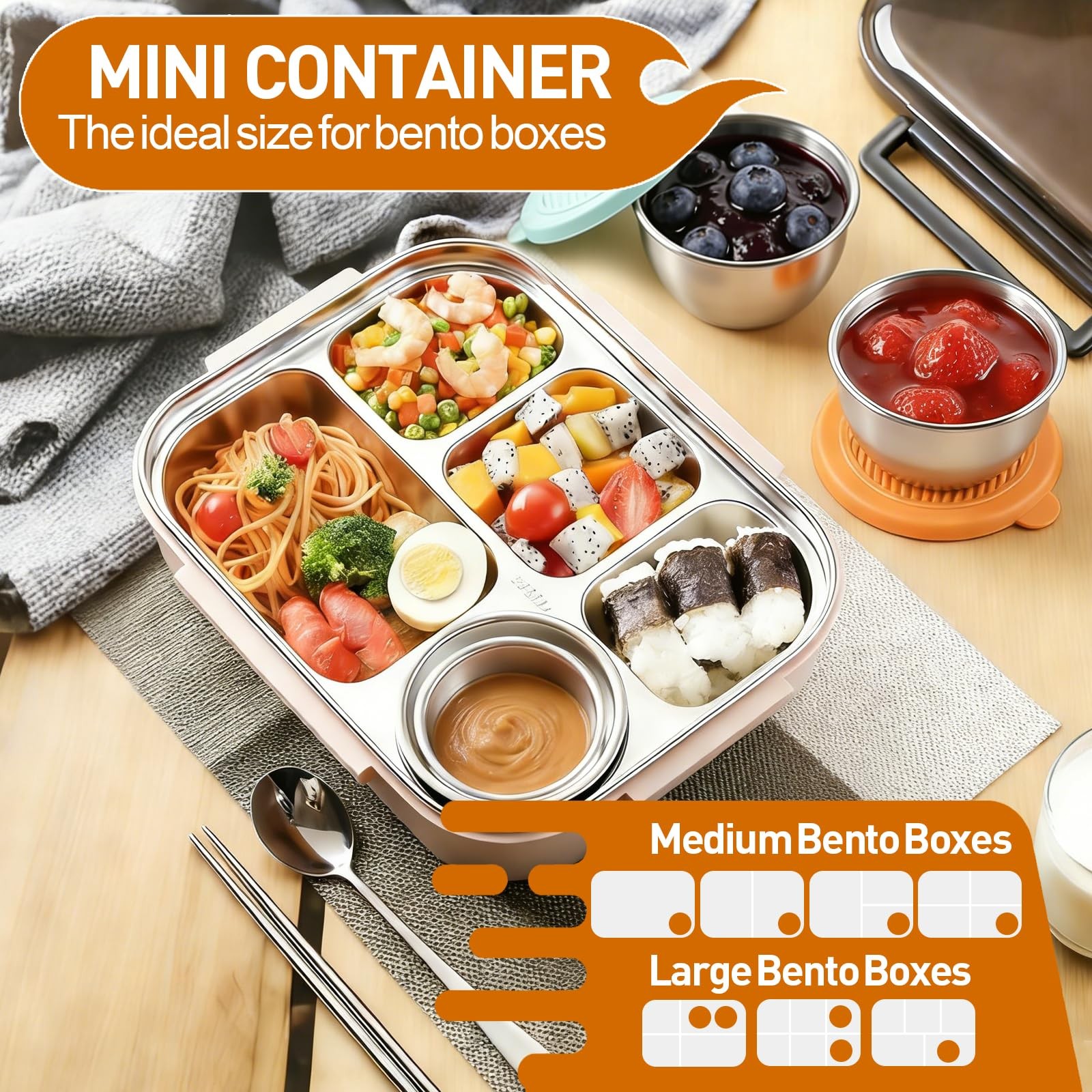 4 Pack Stainless Steel 2oz Salad Dressing Containers with Lids Sauce Cups