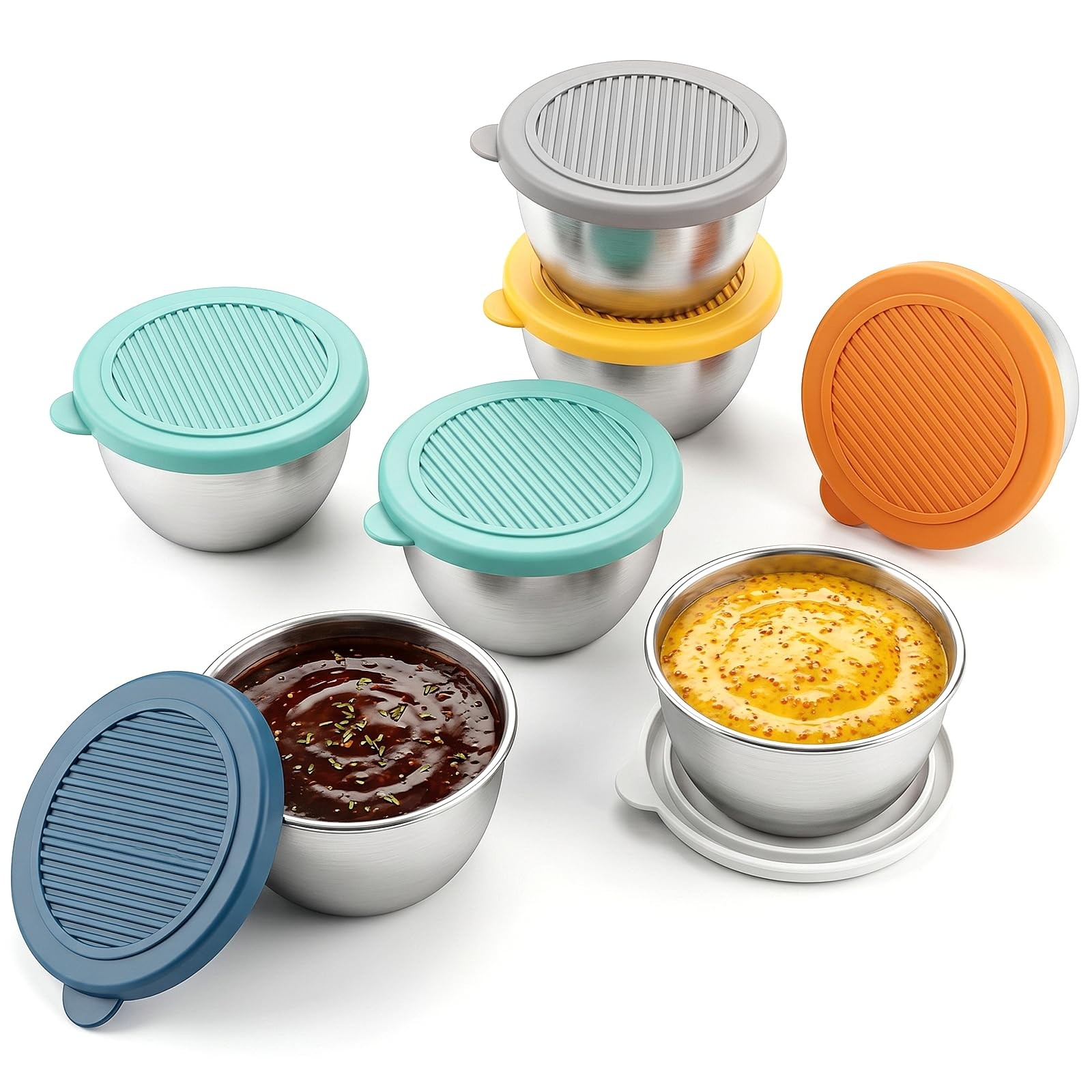 7 Pack Salad Dressing Container to Go, Leakproof Salad Dressing Container wit…