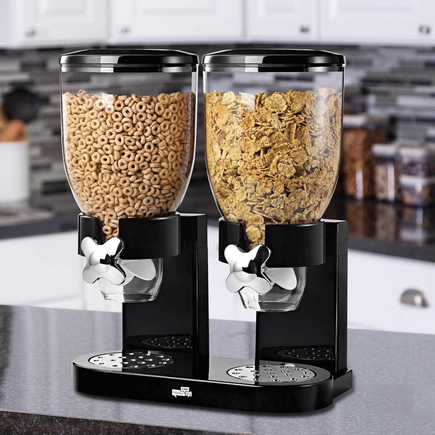 Airtight Dry Food Dispenser with Twist Control – 1 oz Portions, 17.5 oz Each