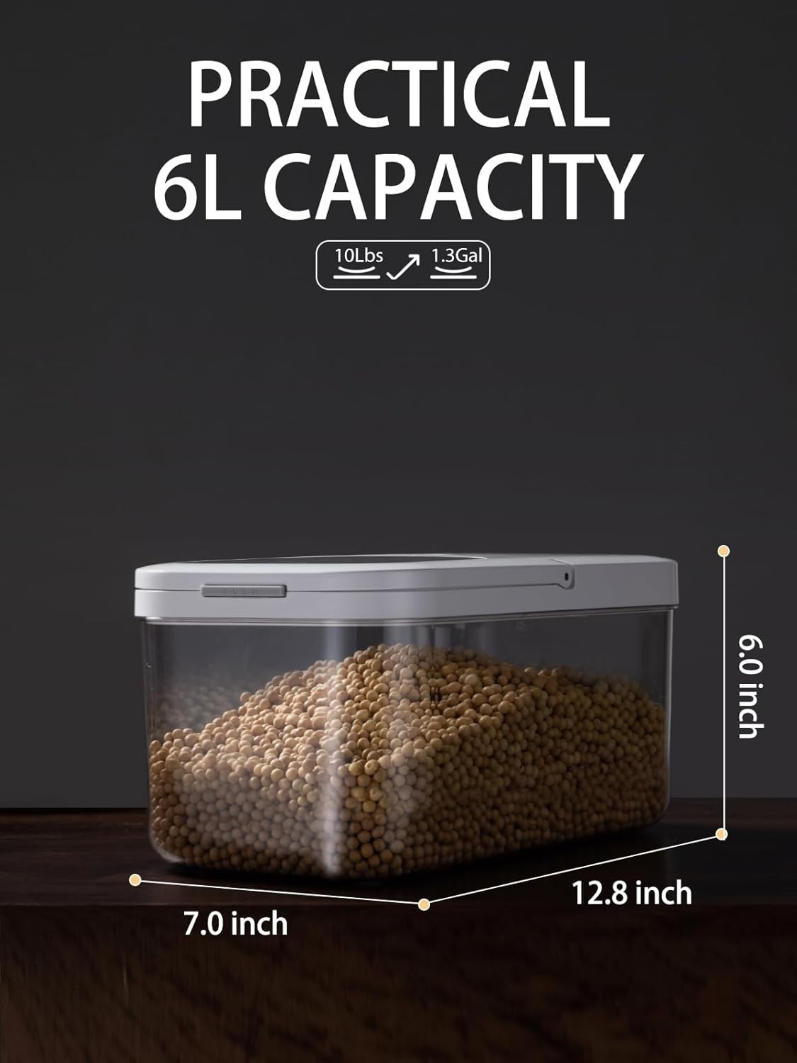 Clear 6L Rice Container with Measuring Cup – Perfect for Flour and Grains