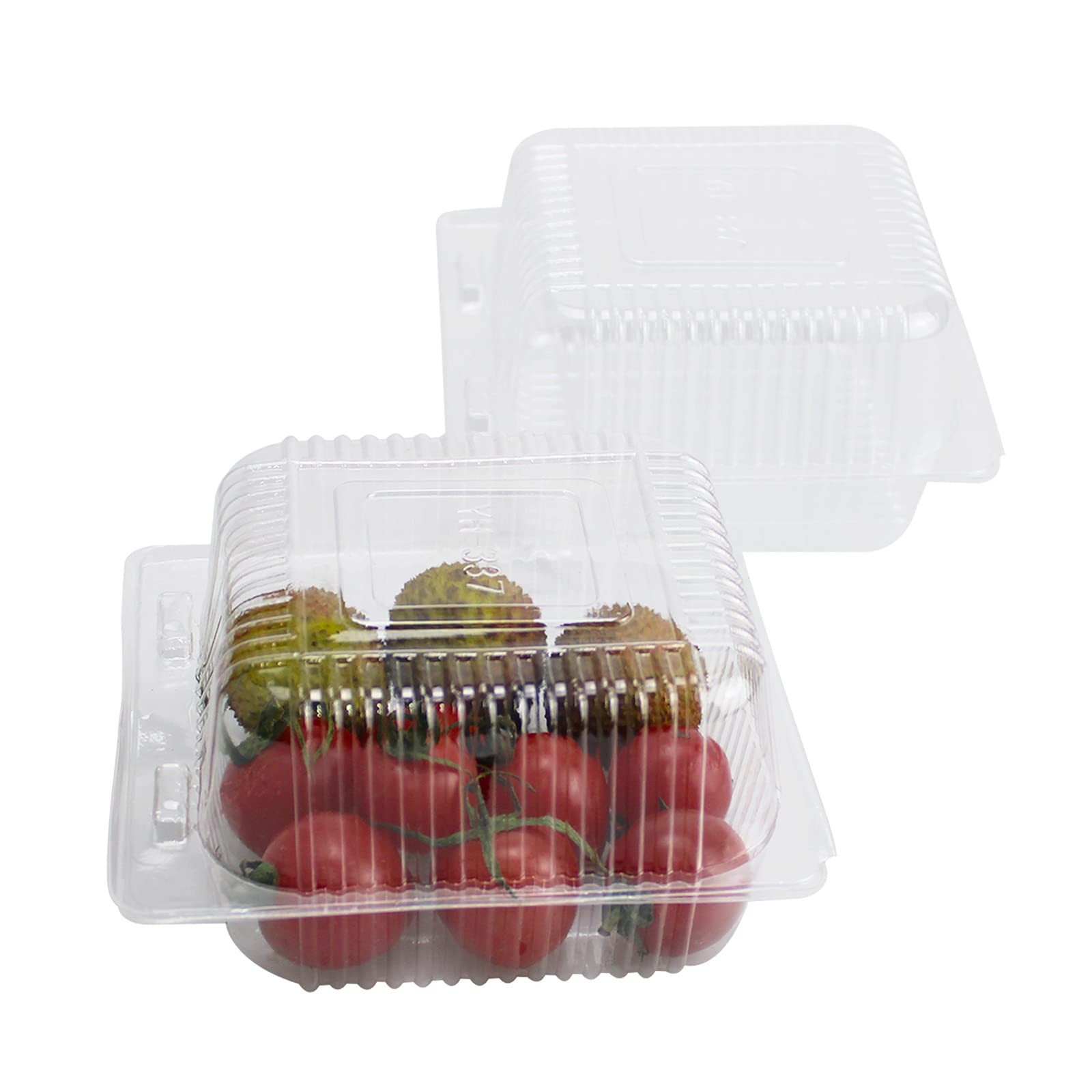 Clear Hinged Plastic Containers with Lids 50PC 5.3×4.7×2.8 Inch