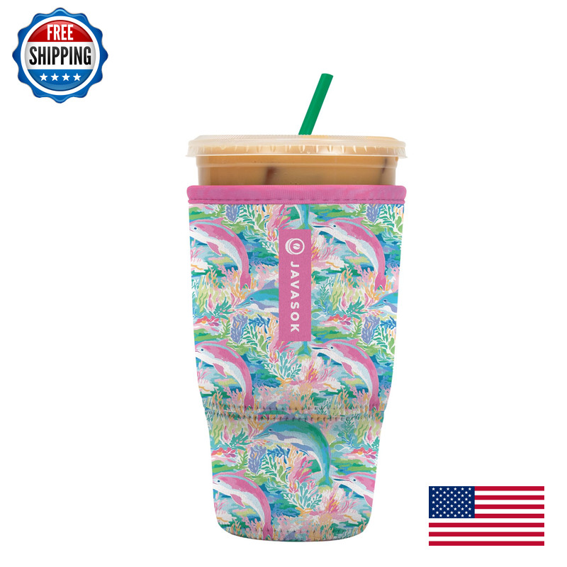 Sok It Javasok Iced Coffee Cold Soda Insulated Neoprene Cup Sleeve Dolphin Cove