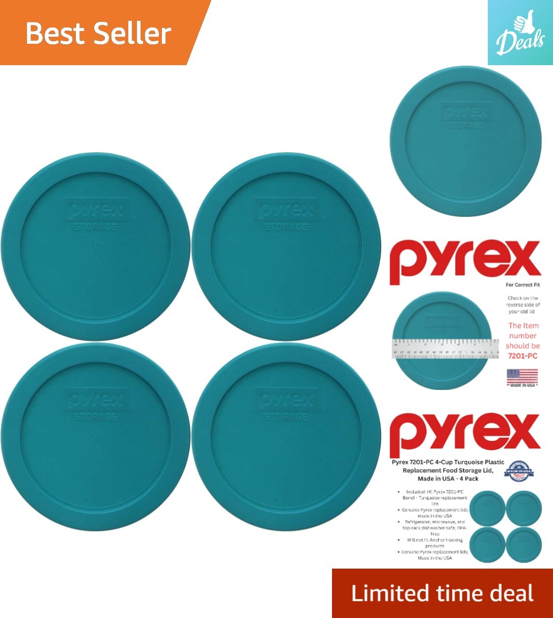 Durable 4-Pack Snap Closure Food Storage Lids – Microwave & Dishwasher Safe