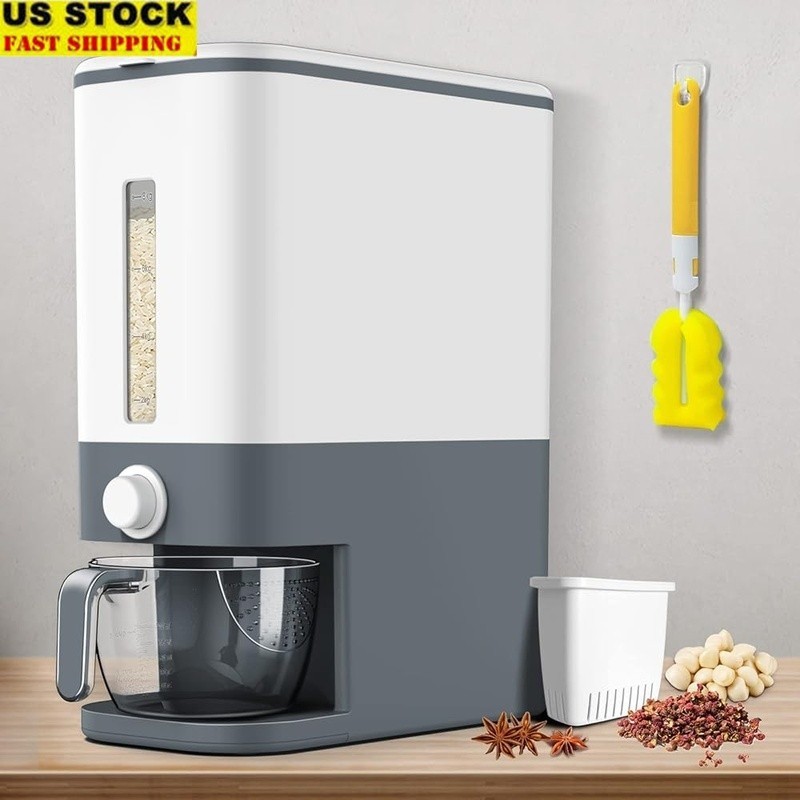 Rice Dispenser W/ Fresh Box Smart Dispensing Storage Container Kitchen Food New