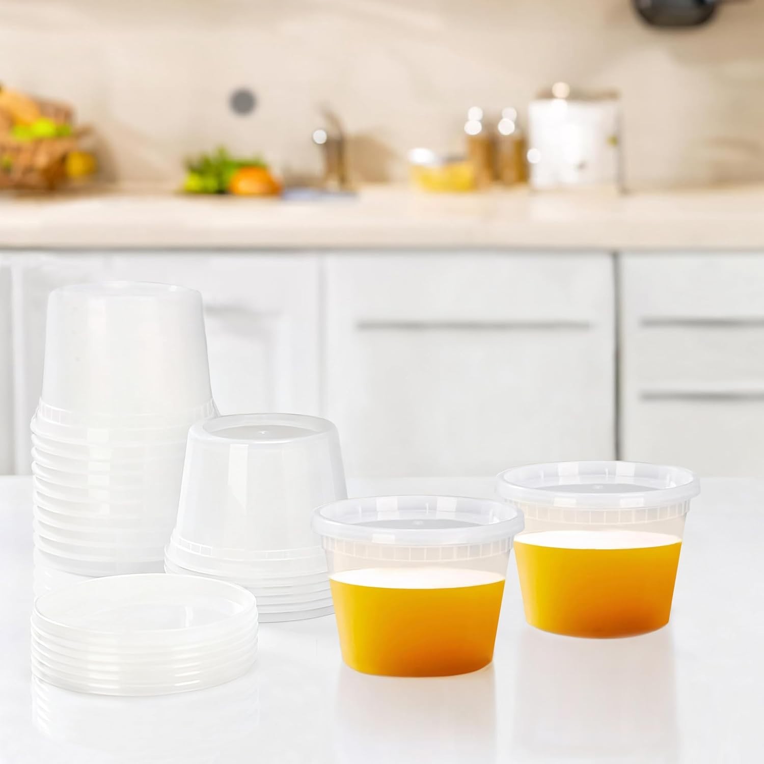 Microwavable 16 oz Food Storage Containers – 36 Leak-proof Sets, Clear Design