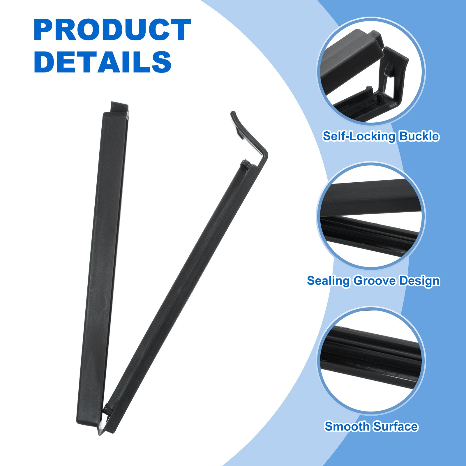 Plastic Chip Clips for Food, 10 PCS 4.33 Inch Sealing Bag Clips, Black