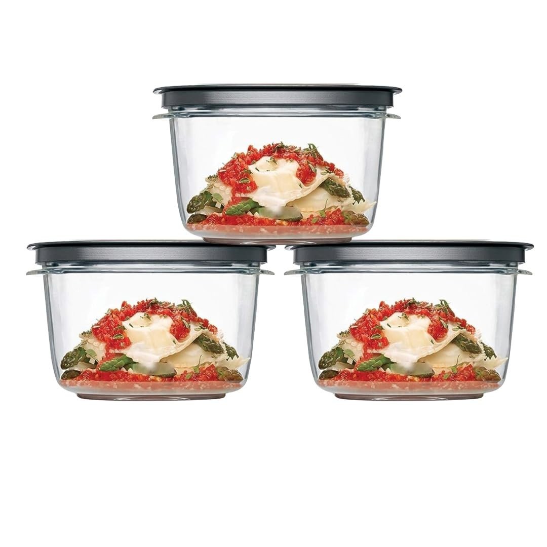 Rubber Maid Premier, 7 Cup Premier Flex & Seal Food Storage Set, 3 Tritan Con…