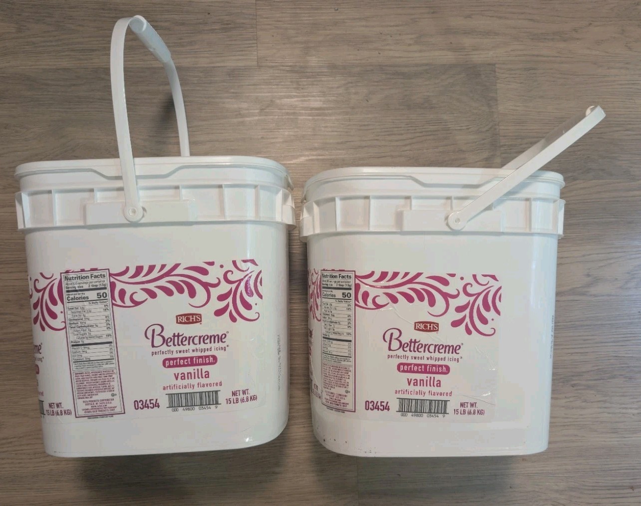 2 Buckets 4-gallon Rectangular food grade (HDPE) with lid and handle