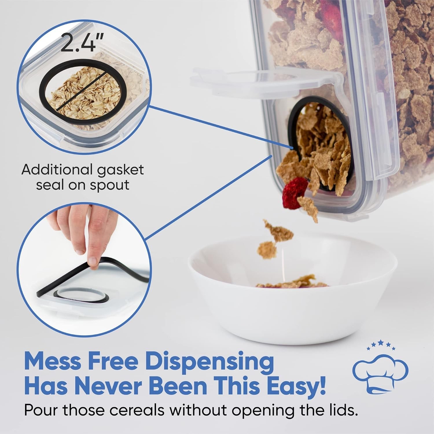 4L Cereal Container Set with Labels & Spoons – Organized Kitchen Bliss
