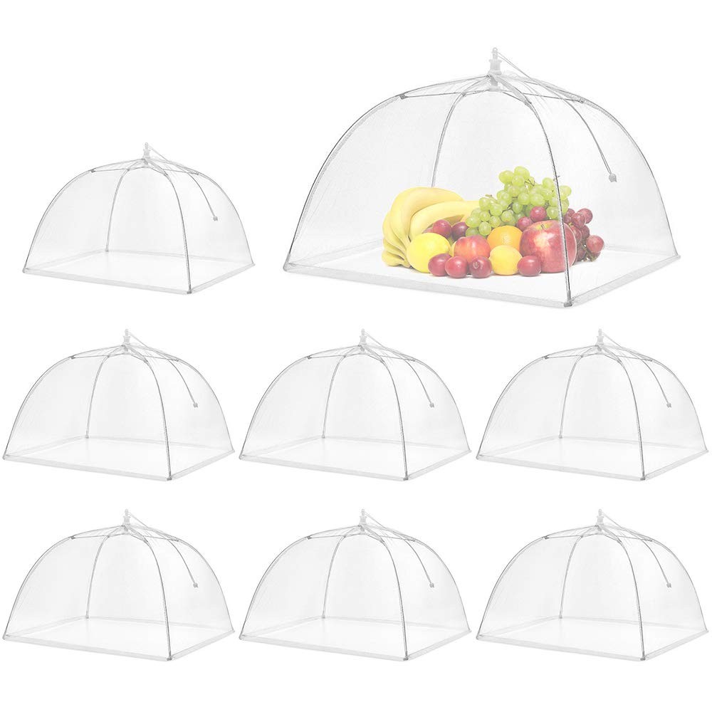 17 Inch Square Mesh Food Covers 8 Pack Pop Up Tent for Outdoor Use Picnics BBQs